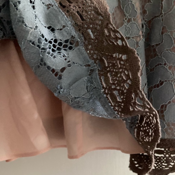 Sundance | Lace Peplum Top Vintage Days color block shirt pink/blue blou… - Picture 6 of 10